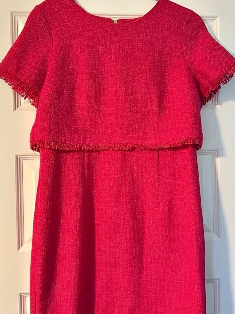 Karl Lagerfeld Textured Fringe Mini Dress Pink Size 10 Like New